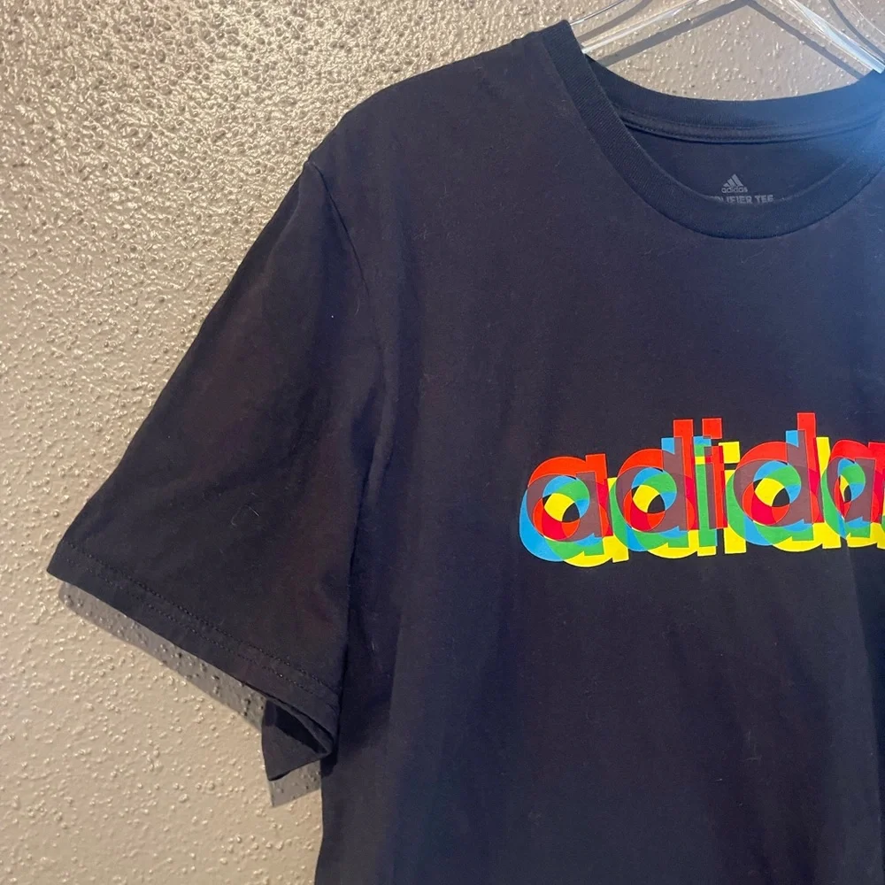 Adidas Amplifiers Tee with Multicolored Logo